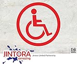 JINTORA ステッカー/カーステッカー - wheel chairs - 車椅子 - 90x90mm - JDM/Die cut - 車/ウィンドウ/ラップトップ/ウィンドウ- 赤