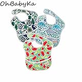 Ohbabyka3点セット さらっと油が落ちる スタイ はじめてエプロン 離乳食 食事用 はじめてエプロン 軽い スーパービブ やわらか 軽量 洗濯機で洗えてすぐ乾く お食事用防水ビブ 汚れが落ちる 