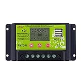 Sun YOBA LCD ソーラーパネル ソーラー充電コントローラー USBインタフェース付き PWM充電モード 10A 12V/24V自動調整スイッチ