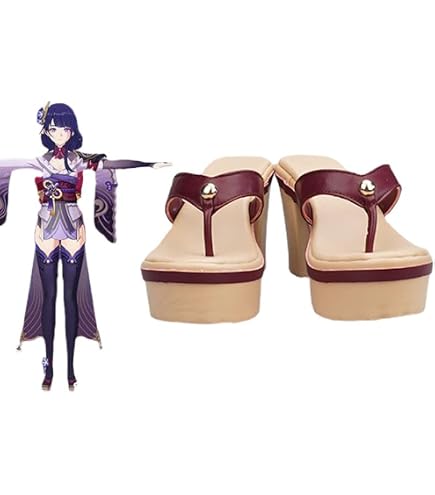 Amazon.co.jp: 原神 雷電将軍 コスプレ 靴 げんしん 雷神 稲妻 cosplay