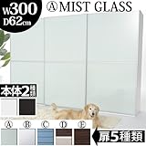 大型スライドドア・衣類収納 サローネ ワードローブ 幅300cm 奥行62 本体：ホワイト 扉：C_ストライプ[■]