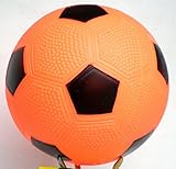 【マイカラーボール】 カラーサッカーボール 凹凸アリ 6インチ 単色 6個セット (オレンジ)
