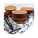 曲げわっぱ 弁当箱 お弁当箱 セット 1段 700ml 四角型 ブラウン (Eタイプ＆Dタイプ/青海波)