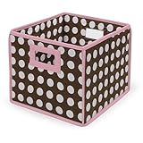 Badger Basket – Folding Hamper /ストレージビン、ブラウンPolka Dots withピンクトリム