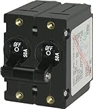 Blue Sea Systems A-Series Black Toggle Double Pole 50A Circuit Breaker [並行輸入品]