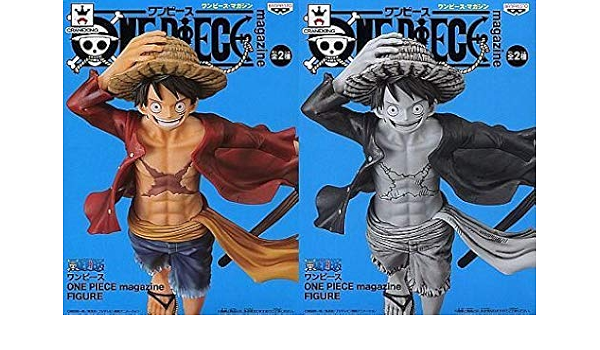 Amazon 全2種セット モンキー D ルフィ A B ワンピース Magazine Figure マガジン フィギュア 海賊旗 彩色 モノクロ レアカラー 原型 フィギュア ドール 通販