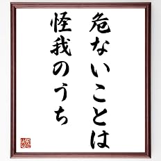 Amazon Co Jp 名言 危ないことは怪我のうち 額付き書道色紙 受注後直筆 千言堂 Z4867 文房具 オフィス用品