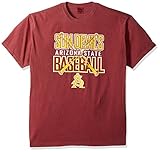 NCAA Arizona State Sun Devils Baseball Bats半袖快適カラーTシャツ、レンガ、XL