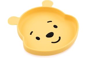 Bumkins Disney Silicone Grip Dish|Baby Toddler Plate, Winnie The Pooh