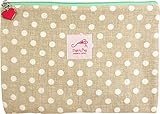 ポーチェ(pouche) 消臭ポーチ フラット Ｗガーゼ ドット (セサミ)