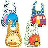 Kindness 8点セット 食事用スタイ エプロン ベビー よだれかけ ビブ ポケット付き 防水 動物 かわいいデザイン 新生児 赤ちゃん 男の子 女の子 離乳食 保育園用 (セットB)