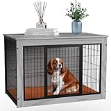 Alebert｢アレベルト｣ 犬ケージ ペットケージ 木製 犬サークル 中小型犬用 サークル 室内 犬 ウッディサークル インテリア調 毛布付き 頑丈 オシャレ (グレー, Sサイズ)