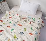 J-pino Baby Cartoon Printed Reversible Cozy Bed Coverlet Quilt 100% Cotton Blanket Gift for Boys & G