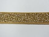 ノーブランド品 ラメ平ゴム ゴールド 20mm巾×2mセット