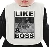 Deer Doing It Like A Boss ネクタイを有する有機ビブ Medium