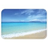 vroselvカスタムドアmatocean Decorコレクションエキゾチックビーチ風景with Bright Sky and Clear海水Topical landtranquil Lifeターコイ
