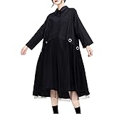 Amazon Co Jp Lily Leclaire ワンピース レディース 長袖 黒 シャツワンピース アシンメトリー モード系 ゴシック ブラック 服 ファッション小物