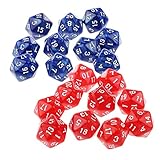 GZYF D＆D RPGパーティーゲームをプレイするための20ピース20面ダイスD20 , 赤と青