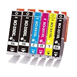キャノン 用 331 330/5PM互換インクカートリッジ +BCI-330XLBK 黒 1本 大容量 全計6本セット キャノン 331インク 330 互換インク 残量表示 個別包装