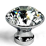 10PCS Diamond Shape Crystal Glass Cabinet Knob Cupboard Drawer Pull Handle/Great for Cupboard, Kitch