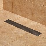 NaitureステンレススチールLinearシャワーDrain in 8サイズ、3仕上げ 18" L x 3-3/8" Inch SD927531-18NORB