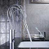 Sprinkle Contemporary 1つハンドルデッキマウントソリッド真鍮バスルームシンク蛇口クローム仕上げTall注ぎ口Bath Basin蛇口洗面所蛇口ミキサータップ衛生器具センターセット