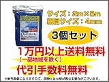 防風ネット（青）4mm目 2m×5m【3本セット】 【メーカー直送】[その他]