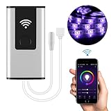 ワイヤレススマートLED Wifiコントローラ、スマートRGB LEDストリップコントローラwithカラー調光機能付き、シーン選択、タイミングと音楽コントロール機能、サポートiOS & Android