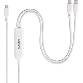 エレコム USB Type-C ケーブル 140W 2-in-1 1.2m USB PD対応 急速充電 2台同時充電 高耐久 ナイロンメッシュ ケーブルアジャスター付き [適正電圧に自動調整するICを搭載した安心設計] ホワイト MPA-CCCAEC