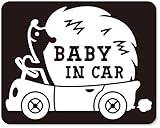 imoninn BABY in car ステッカー　【マグネットタイプ】　No.37　ハリネズミさん　（黒色）