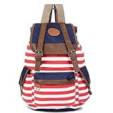 MERSUII Unisex Fashionable Canvas Backpack School Bag Super Cute Stripe School College Laptop Bag fo