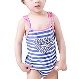 Zhhlinyuan Fashion Girls Swimsuit Swimwear Stripe Swimming Costume 3221