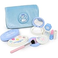 マザーガーデン 《スワン》 木のおもちゃ コスメセット おままごと 木製 メイク ポーチセット 青 ブルー ままごとセット 知育玩具 プレゼント ごっこ遊び