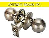 ロックの外部ドア、アンティーク真鍮ドアノブボールスタイルキー付きエントリードアノブロックwithキーアンティーク真鍮仕上げ、アンティーク真鍮仕上げエントリ ブロンズ 5763-AB-PS
