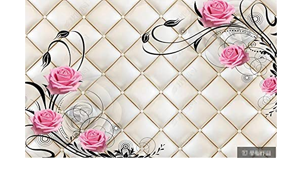 Amazon 壁の壁画 壁紙 ピンクのバラの花柄 壁画 壁紙 ベッドルーム リビングルーム ソファ テレビ 背景 壁 壁面装飾のための 300x210cm 壁紙