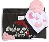 metromamma a198プレミアムコットンのメトロママスリングスカルブラウンとラヴィNYニット帽子ピンクハートのセレブリティギフト