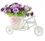 Arbeflo バイクスタイル織るバスケット造花 フェイクフラワー 家庭飾り 店 店舗 バーなどの 装飾に最適 (パープル)