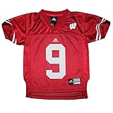 NCAA – Wisconsin Badgers # 9 : Boysアスレチック半袖ジャージーシャツ レッド