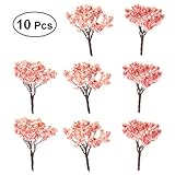 OUNONA ミニチュア置物 ミニ桜樹 マイクロ風景置物 ドールハウス装飾 盆栽飾り付け 10本（9cm）