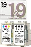 BC-360(顔料BK)+BC-361(カラー) 4色セット Canon用 キャノン互換エレスタ製詰め替えインク 残量表示・日本国内梱包検品・QR説明書◆対応機種： PIXUS TS5330 BC-360 BC-361
