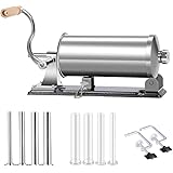 Generic ６ポッド 手動ソーセージメーカー ソーセージスタッファー ステンレススチール ホームメイド 横型肉充填キッチンマシン 詰め物チューブ8本入り ソーセージ充填器 羊腸 手作り