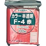 生産日本社:セイニチ 「ユニパック」 F-4 赤 170×120×0.04 100枚入 F-4-CR 型式:F-4-CR（1セット:100枚入）