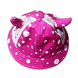 ベビー用ハット Hosam　女の子　男の子　1-3歳子ども　牛の角　漁夫帽　春　秋　夏日焼け止め 防寒　お出かけ用　赤ちゃんニット帽誕生日 出産祝い 記念写真の衣装に (ピンク)