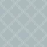Wall Pops NU1826 Quatrefoil Peel and Stick Wallpaper, Slate Blue by NuWallpaper