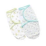 MOEKIBYおくるみ コットン 100% 赤ちゃん ベビー ブランケット アフガン かわいい ベビー スリーパー 寝袋 春夏秋冬用 子供用 赤ちゃん対応 【S/M-2枚セット】 (イェロー グリーン