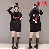 XUANKUフード付き長い段落セーターカシミアHoodie with Looseレディースall-match