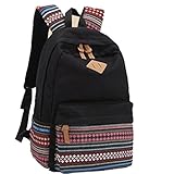 MissとMr 帆布リュック キャンバス デイパック リュック メンズ レディース通学 アウトドア 男女兼用 通学 通勤 遠足 旅行 花見 (ブラック)