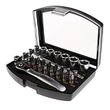 monkeyjack 28 in 1多機能ミニラチェット1 / 4 "ビットソケットスクリュードライバーツールセット