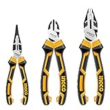 INGCO ハイレバレッジペンチセット 3点組 8"/ 200mmペンチ、7"/ 180mmニッパー、6"/ 160mmラジオペンチ HKH