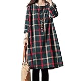 (マーシェル) Marshel マタニティ ワンピース 綿 チェック グリーン XXL